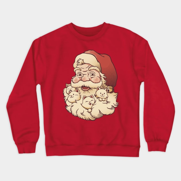 Santa Beard Full of Cats by Tobe Fonseca Crewneck Sweatshirt by Tobe_Fonseca